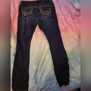 No Boundaries Dark Blue Skinny Jeans with Studded Pockets